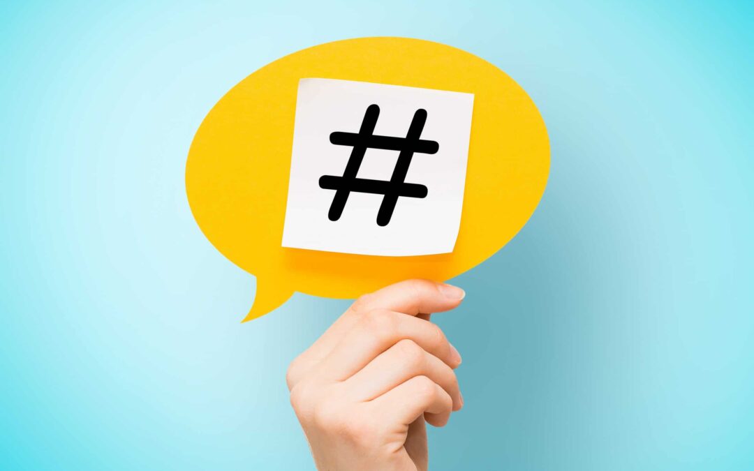 Hashtag post viral web network media tag business