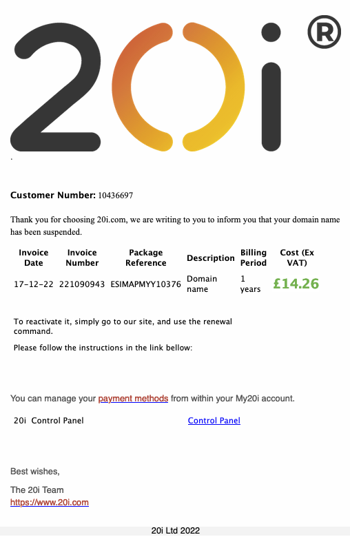 phishing email